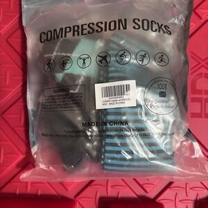 Black and Blue Athletic Compression Socks